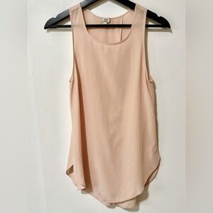 Wilfred| Aritzia| 100% Silk Blush Pale Pink Tank Top Blouse w/Open Back Sz XS